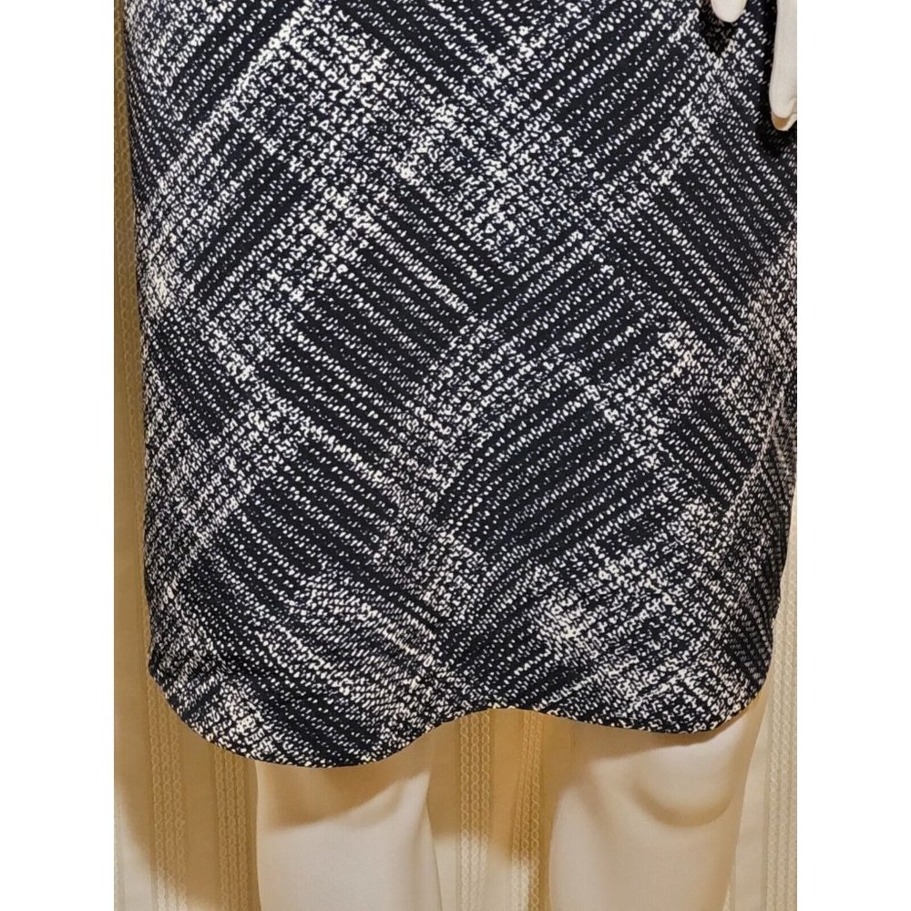 The Limited Ashton Black White Printed Tunic Pop Over Shirt Dress Tab Sleeves L - Picture 4 of 9
